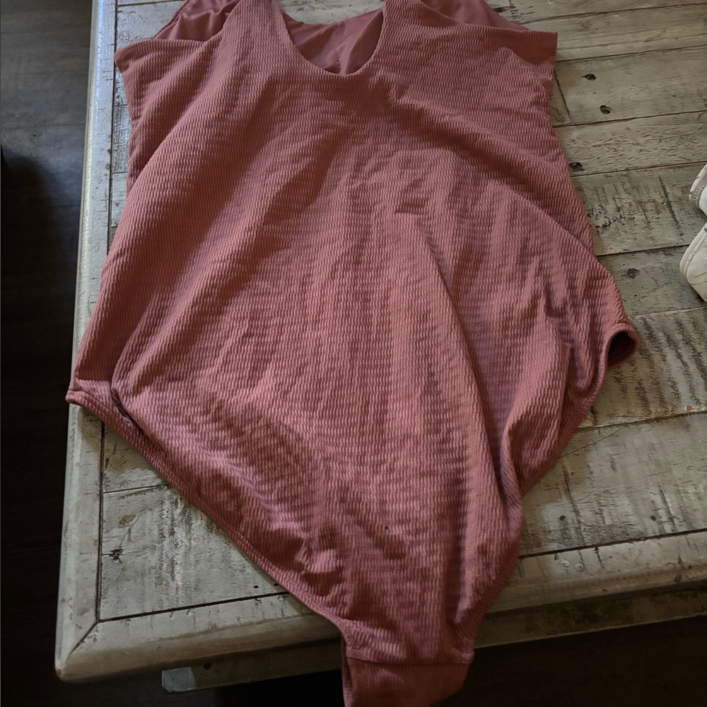 The Kate Albion Terracotta Ribbed one piece bathing suit NEW